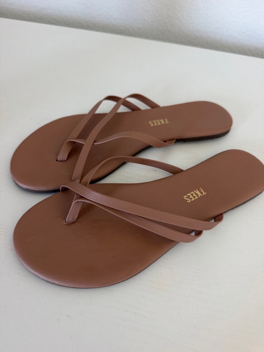 Tkees Riley Strap Flip Flop Sandals Tan Casual Shoes Size 9 Strappy Boho